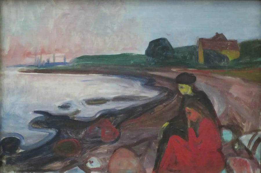 Strand med två sittande kvinnor - Edvard Munch