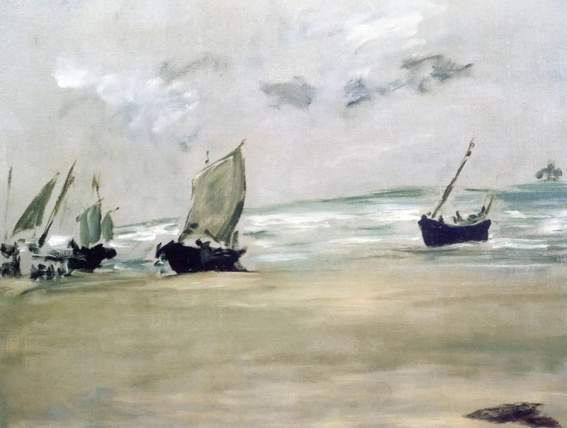Berck-sur-mer strand vid lågvatten - Édouard Manet