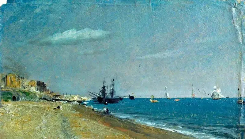 Brighton-stranden med halsband - John Constable