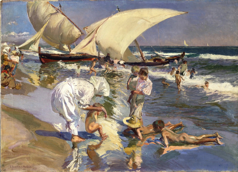 Valencias strand i morgonljus - Joaquín Sorolla