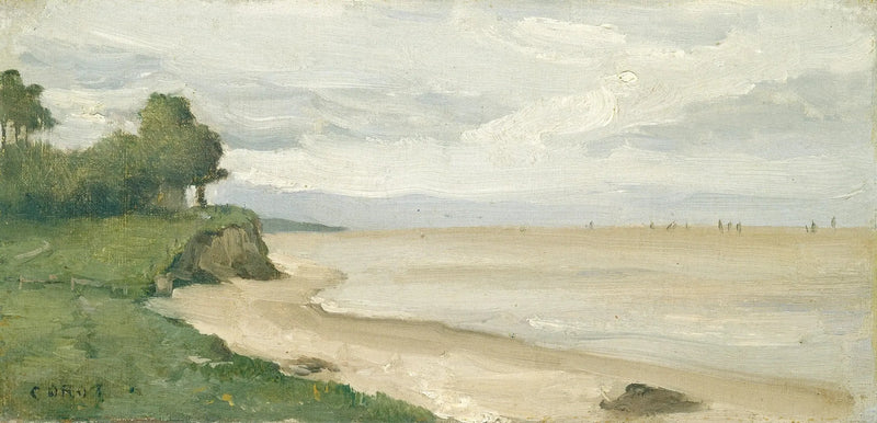 Strand nära Étretat - Jean-Baptiste Camille Corot
