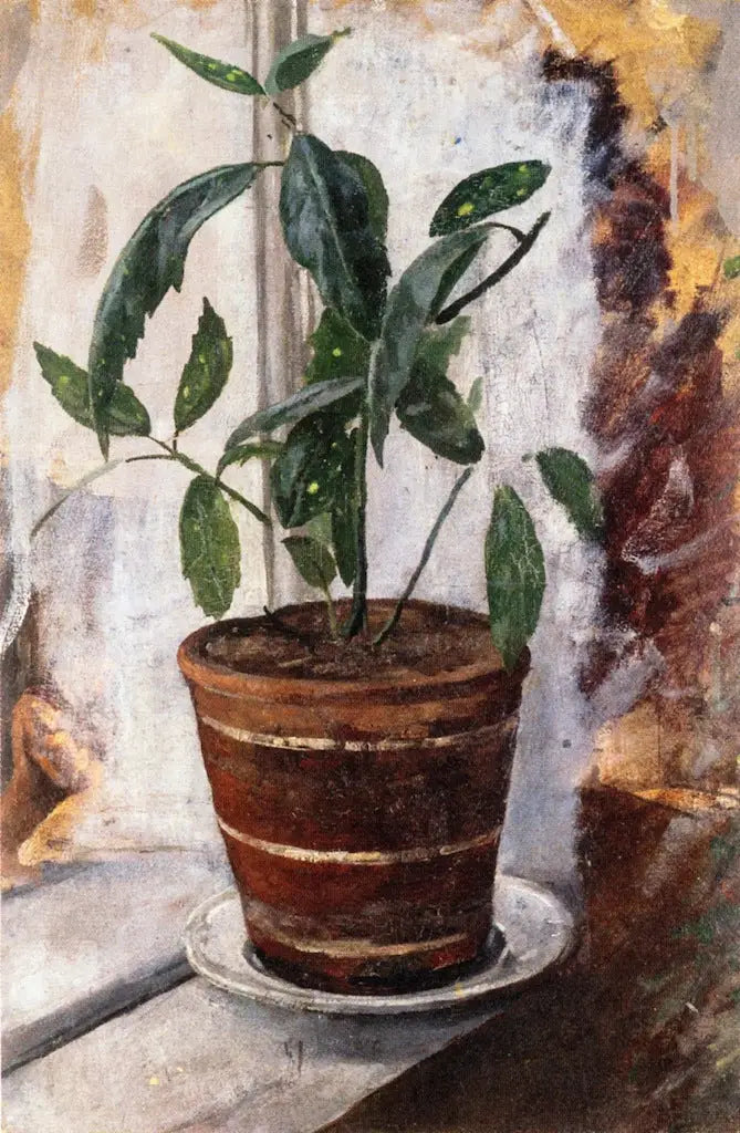 Blomma i kruka på fönsterbrädan - Edvard Munch