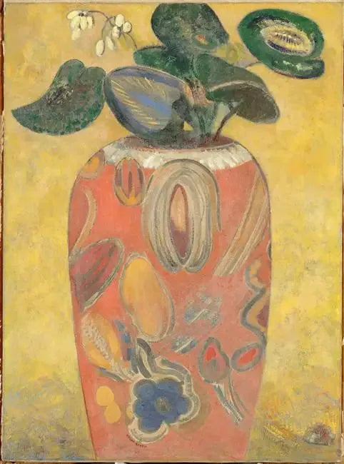Grön växt i urn - Odilon Redon