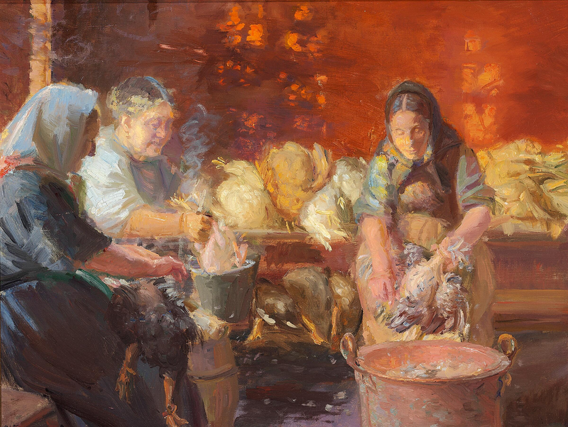 Plumer kycklingar. - Anna Ancher