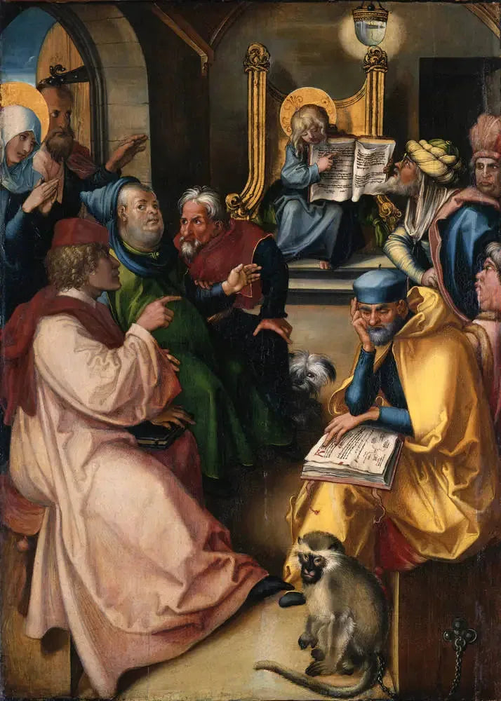 Polyptyk av de Sju Smärtorna: Kristus bland Lärarna - Albrecht Dürer