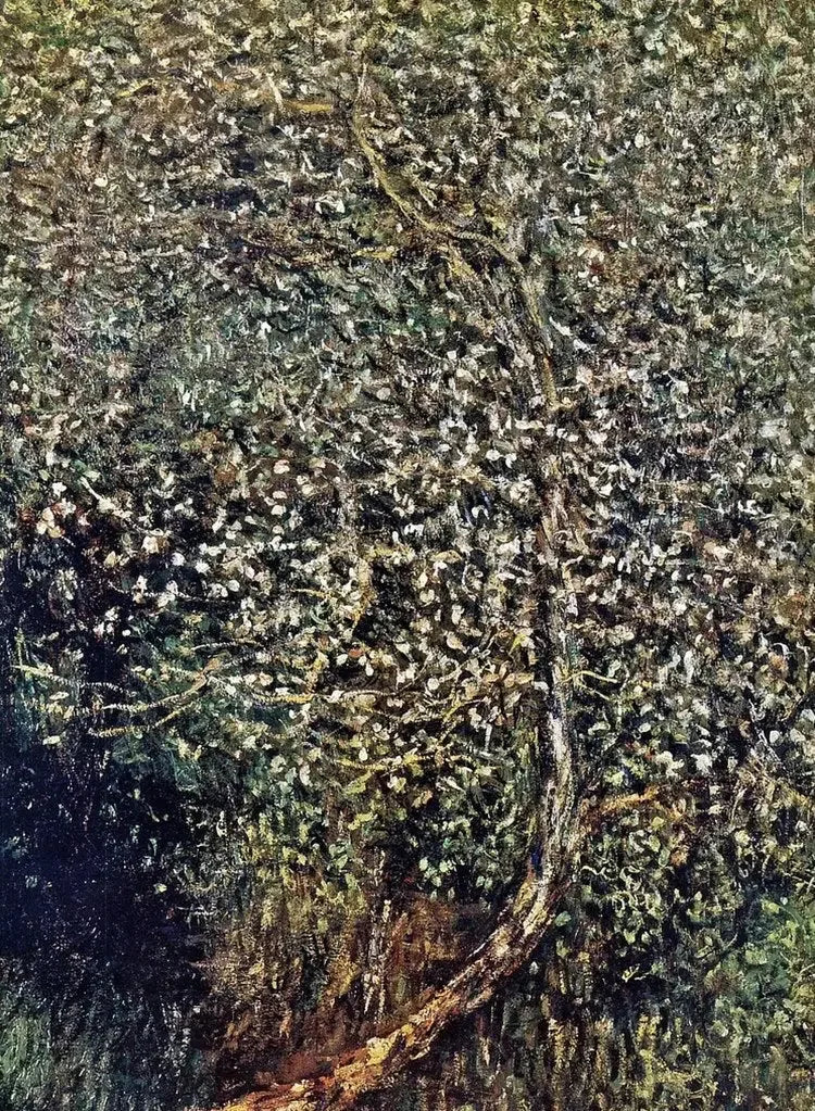 Äppelträd i blom vid vattnet - Claude Monet