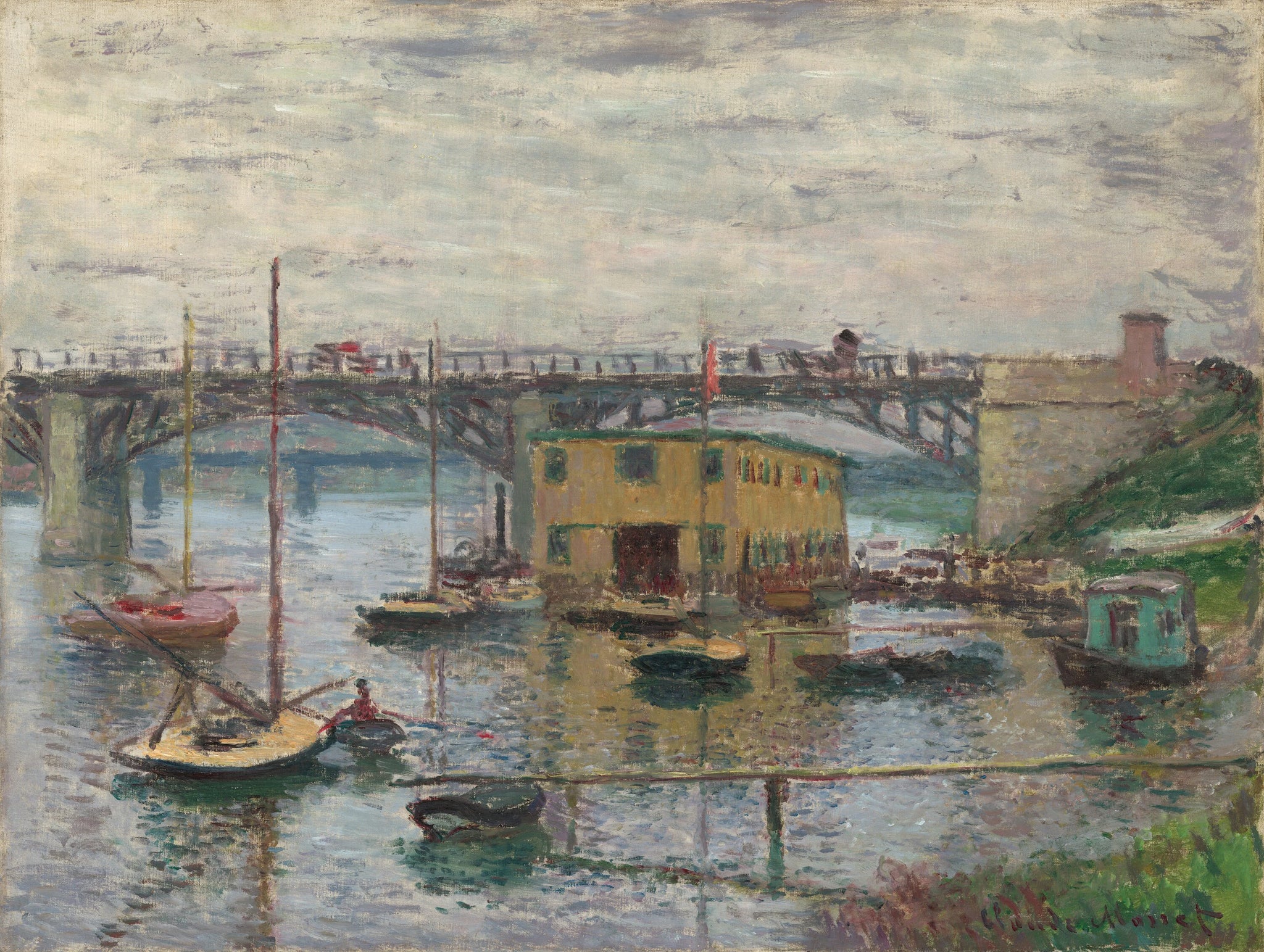 Pont à Argenteuil par une journée grise - Claude Monet