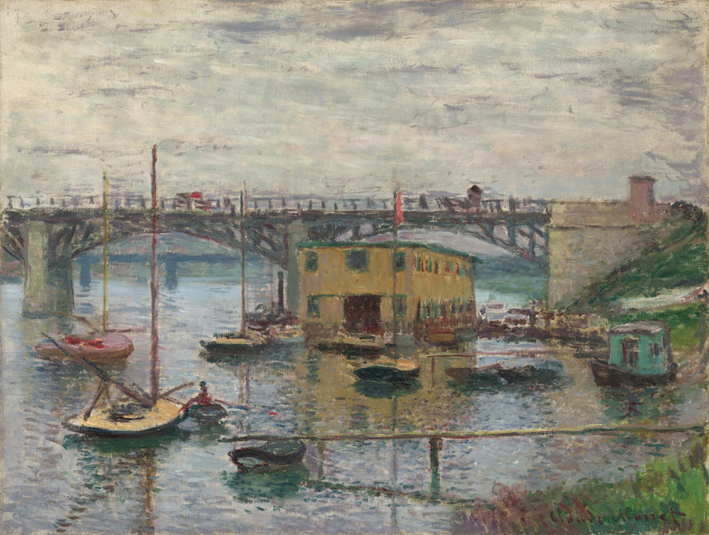 Pont à Argenteuil par une journée grise - Claude Monet