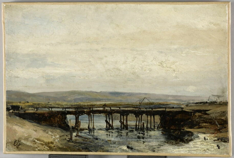 Le pont de bois - Eugène Isabey