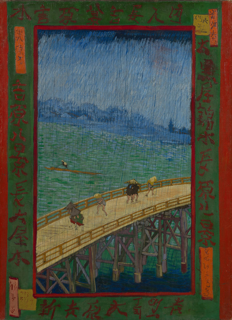Bro i regnet, efter Hiroshige - Vincent van Gogh