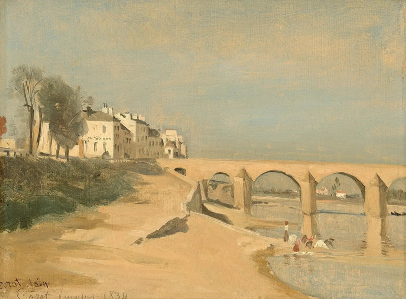 Bro över Saône i Mâcon - Jean-Baptiste Camille Corot