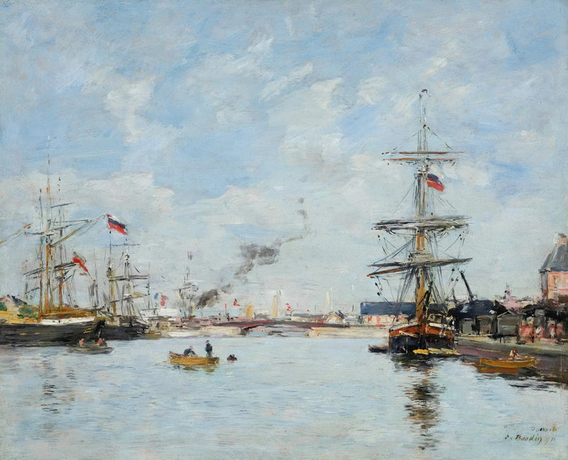 Deauville hamn, högvatten - Eugène Boudin