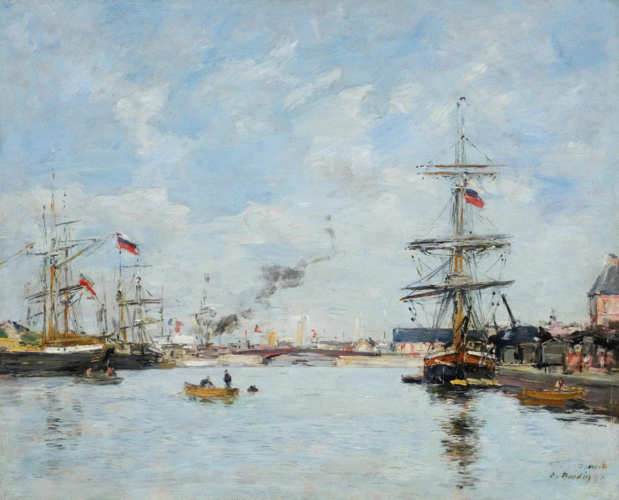Deauville hamn, högvatten - Eugène Boudin