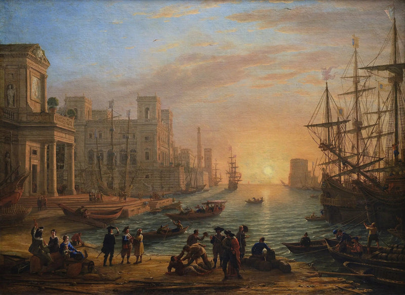 Hamn vid solnedgången - Claude Lorrain