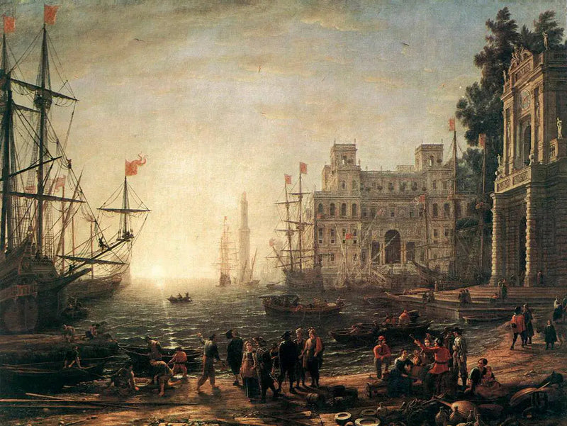 Hamnhamn med Villa Médicis - Claude Lorrain