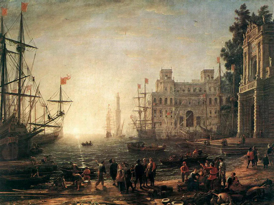 Hamnhamn med Villa Médicis - Claude Lorrain