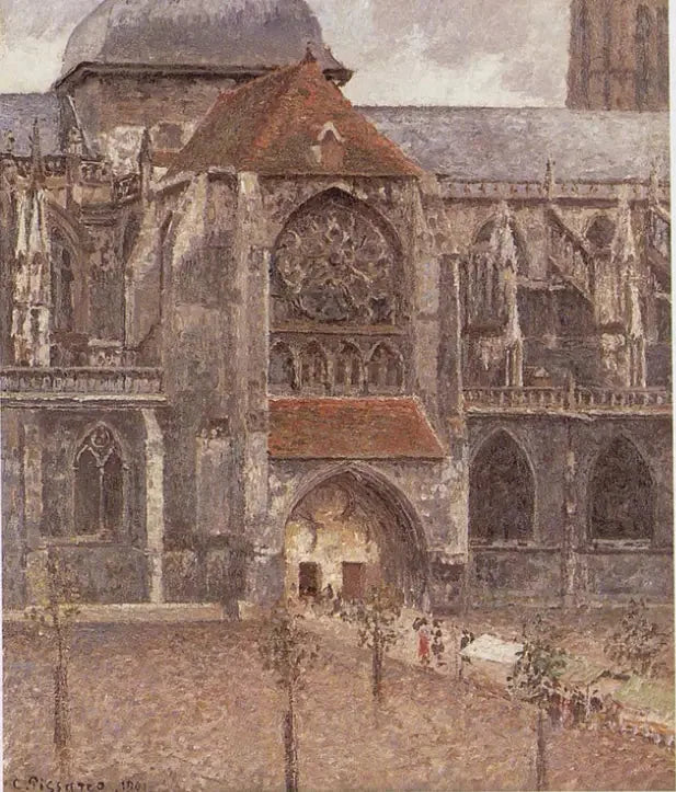 Portalen till Saint-Jacques-kyrkan i Dieppe - Camille Pissarro
