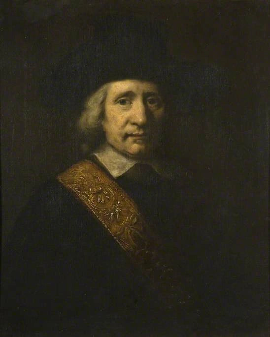 Porträtt av man (Standarbärare, Floris Soop, 1604–1657) - Rembrandt