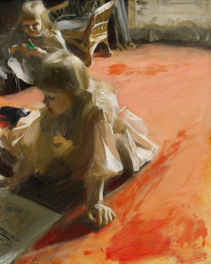 Porträtt av Ramón Subercaseaux Vicuña med sina döttrar - Anders Zorn