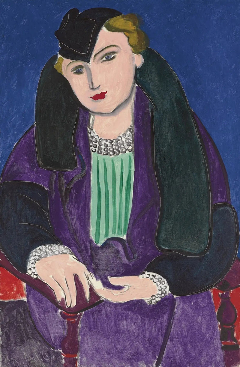 Porträtt i blå mantel - Henri Matisse