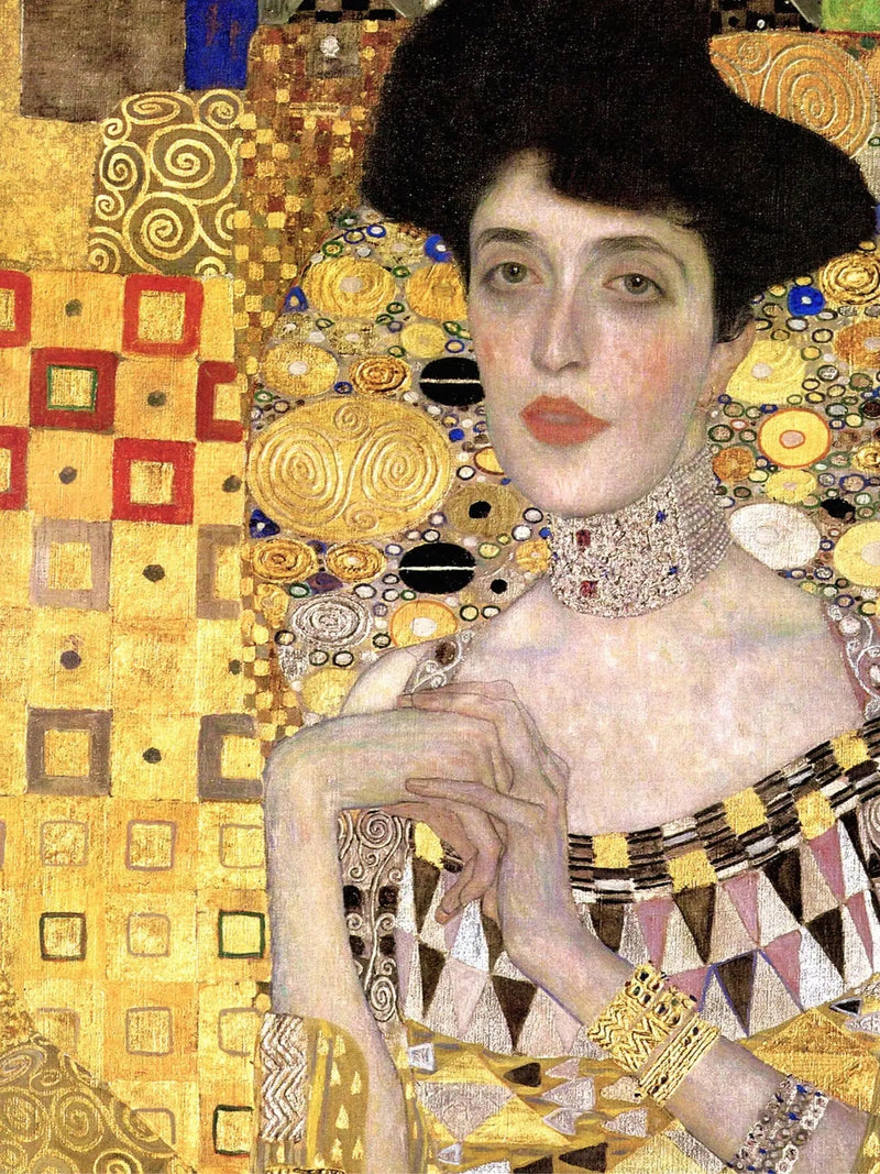 👑 Porträtt av Adèle Bloch-Bauer I (Detalj) – Gustav Klimt (1907)