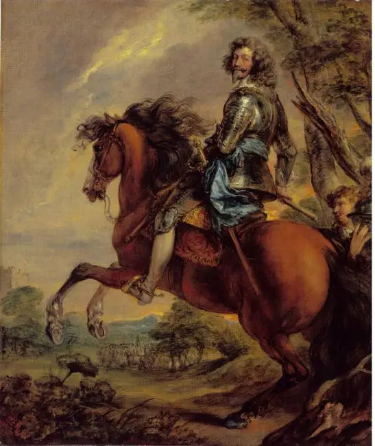 Porträtt av Albert de Ligne, prins van Arenberg, till häst - Thomas Gainsborough
