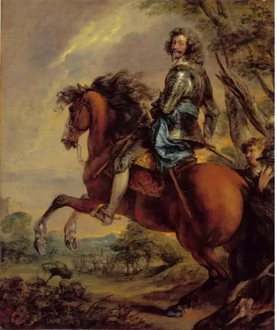 Porträtt av Albert de Ligne, prins van Arenberg, till häst - Thomas Gainsborough
