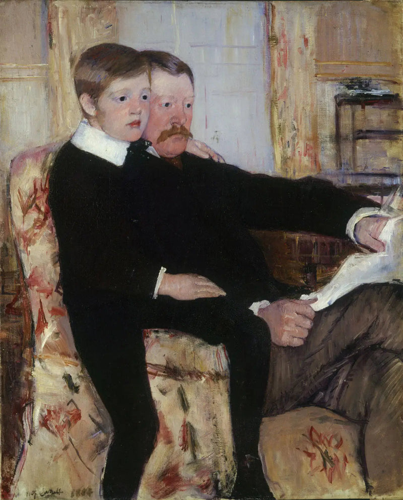 Porträtt av Alexander J. Cassatt och hans son, Robert Kelso Cassatt - Mary Cassatt