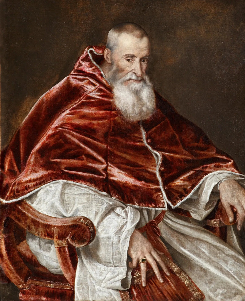 Porträtt av Alexandre Farnèse, påve Paul III (1468-1549; vald 1534) - Titian