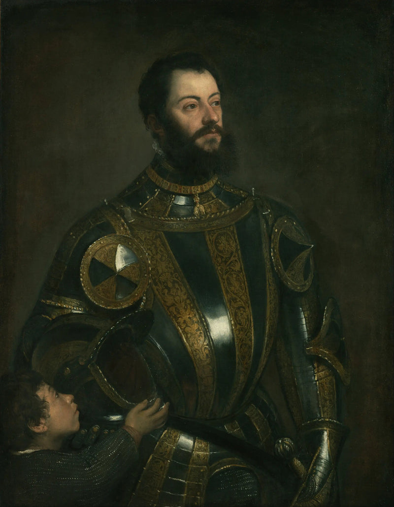 Porträtt av Alphonse d'Avalos - Titian