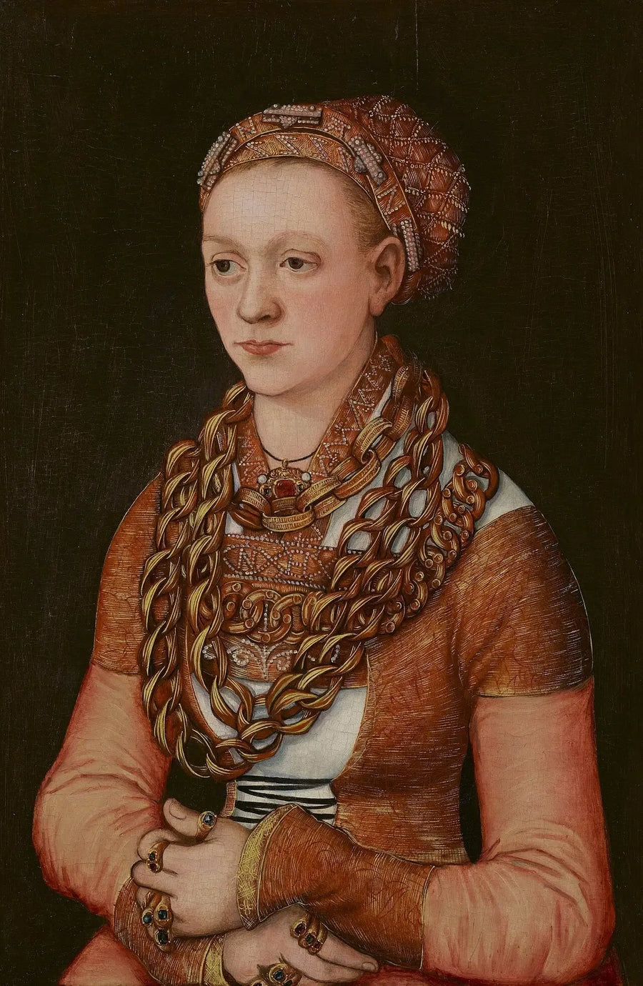 Porträtt av Anna Buchner, född Lindacker - Lucas Cranach den äldre