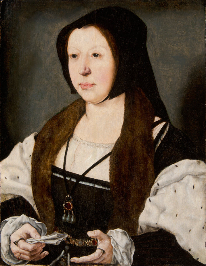 Porträtt av Anna de Bergh, markisinna av Veere - Jan Gossaert