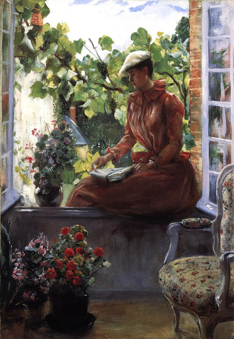 Porträtt av Anna Gœneutte med basker - Norbert Gœneutte