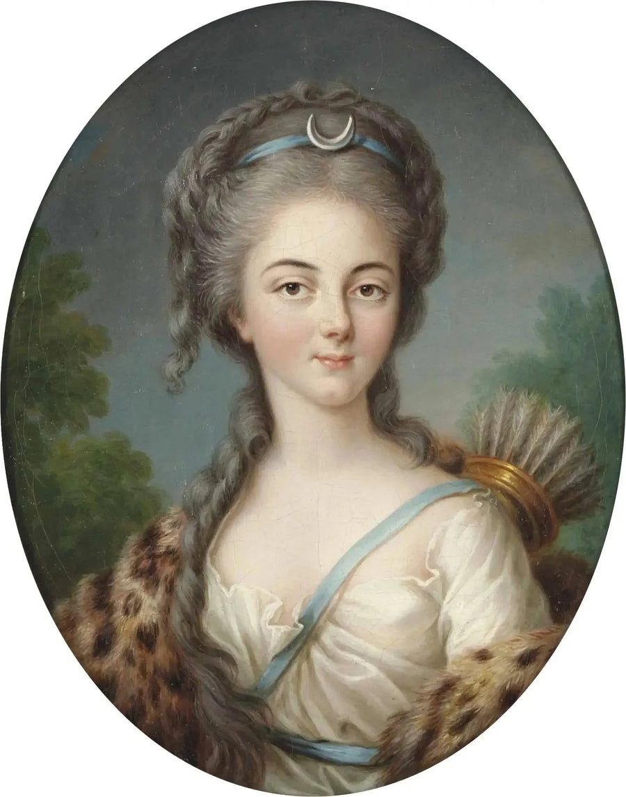 Porträtt av Anne Charlotte de Lorraine, Mademoiselle de Brionne, som Diana - Élisabeth Vigée Le Brun
