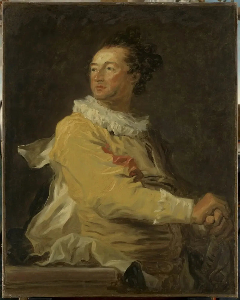 Porträtt av Anne-François d'Harcourt, hertig av Beuvron i en italiensk komedifigur - Jean-Honoré Fragonard