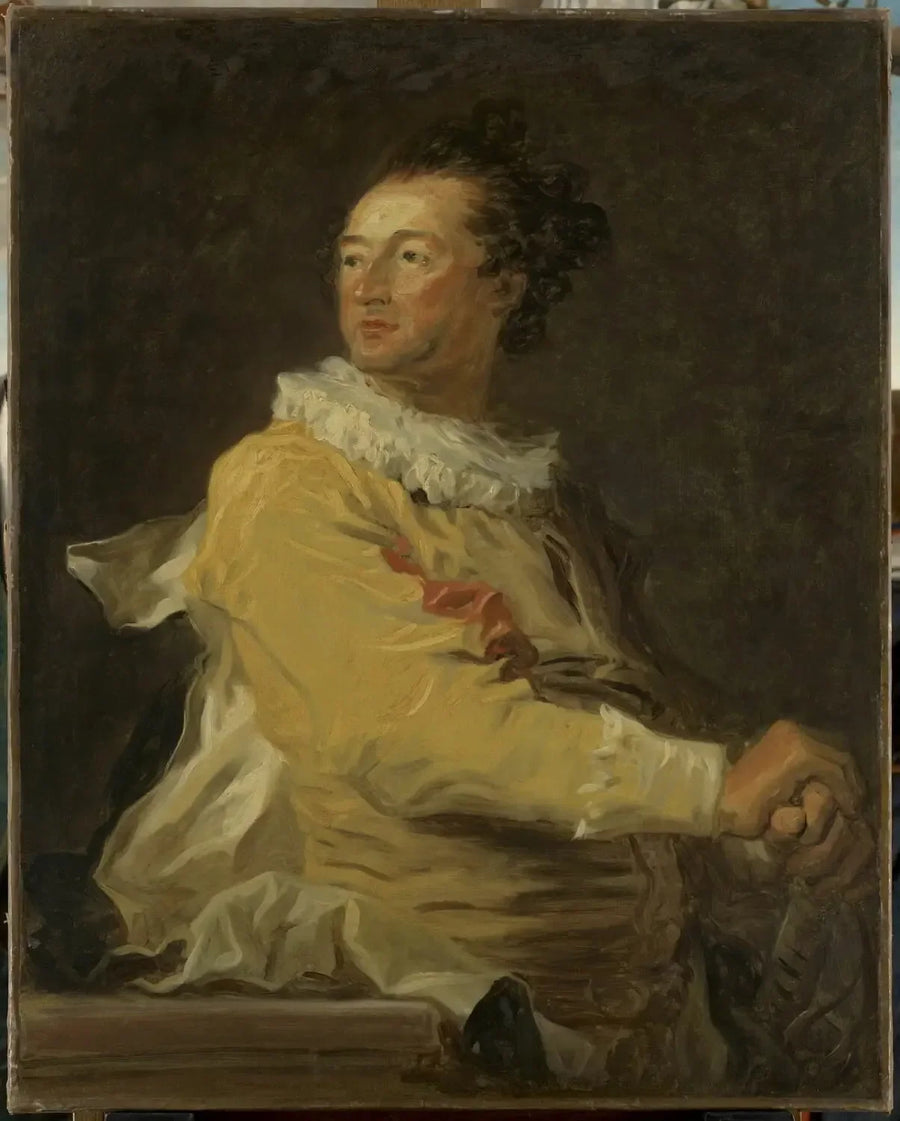 Porträtt av Anne-François d'Harcourt, hertig av Beuvron i en italiensk komedifigur - Jean-Honoré Fragonard