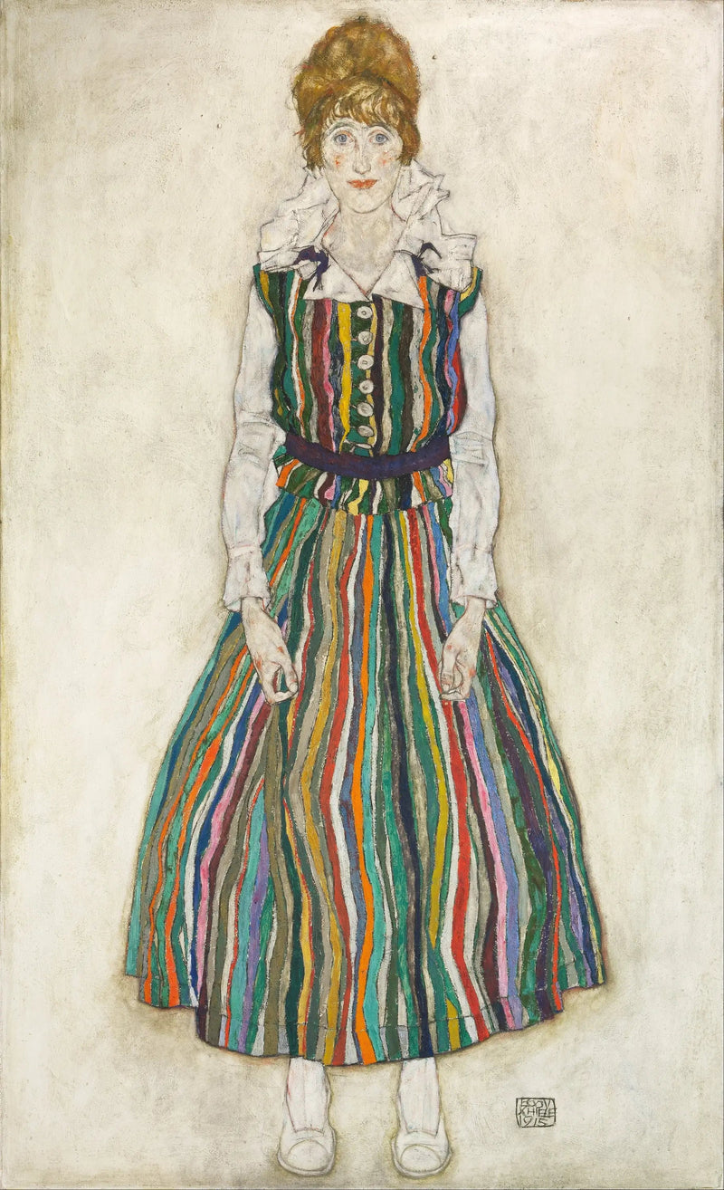 Porträtt av Edith (konstnärens fru) - Egon Schiele