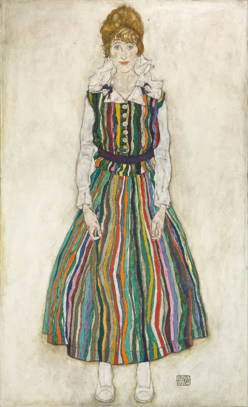 Porträtt av Edith (konstnärens fru) - Egon Schiele