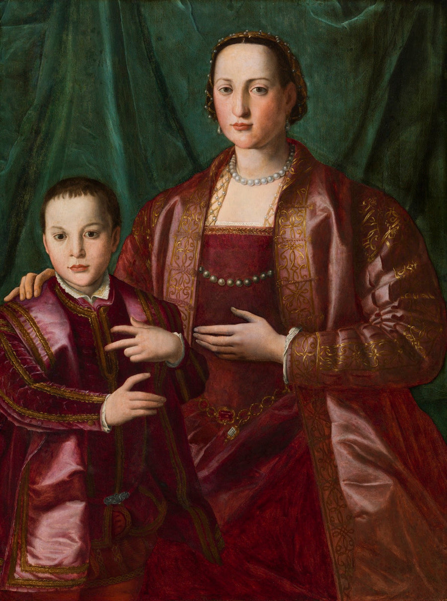 Porträtt av Éléonore de Tolède och hennes son, Francesco de'Medici - Bronzino