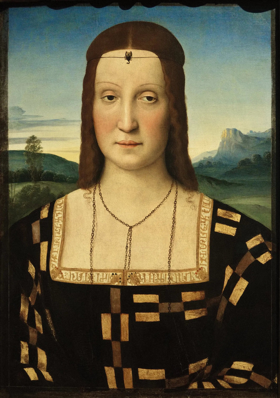 Porträtt av Elisabetta Gonzaga - Raphael Sanzio