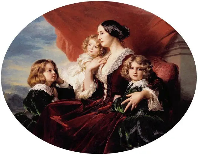 Porträtt av Eliza Krasińska med sina barn. - Franz Xaver Winterhalter