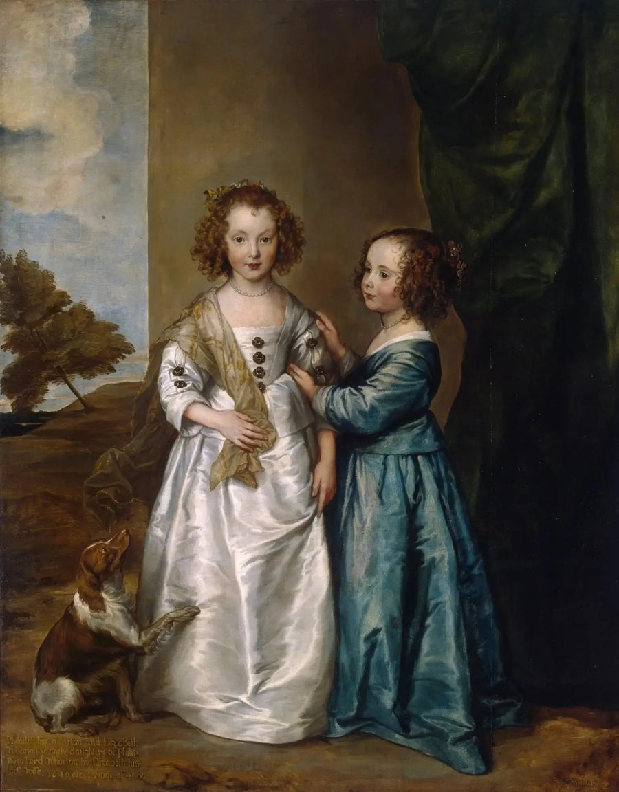 Porträtt av Elizabeth och Philadelphia Wharton - Antoine van Dyck