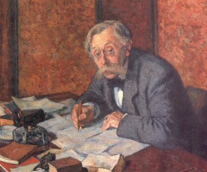 Porträtt av Émile Verhaeren - Théodore van Rysselberghe