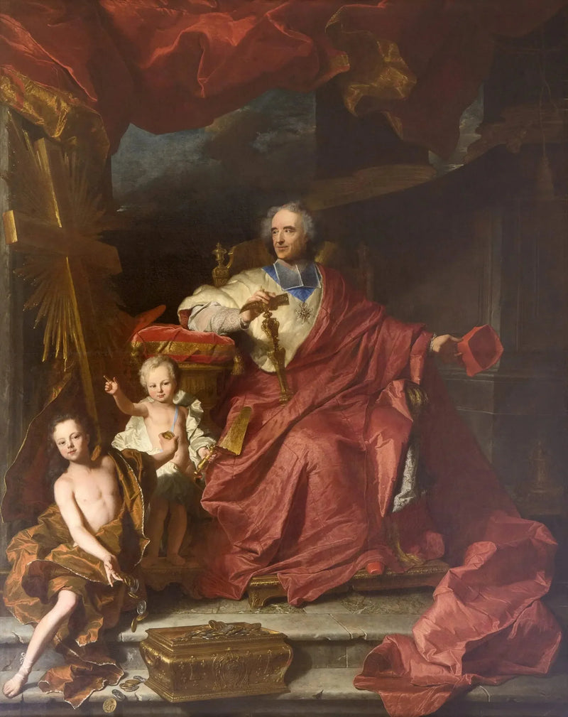 Porträtt av Emmanuel Théodose de la Tour d'Auvergne, kardinal de Bouillon - Hyacinthe Rigaud