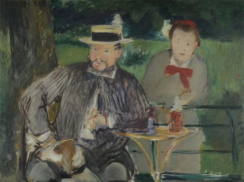 Porträtt av Ernest Hoschede och hans dotter Marthe - Édouard Manet