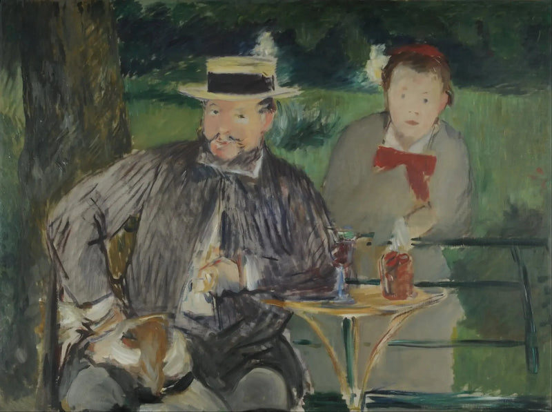 Porträtt av Ernest Hoschede och hans dotter Marthe - Édouard Manet