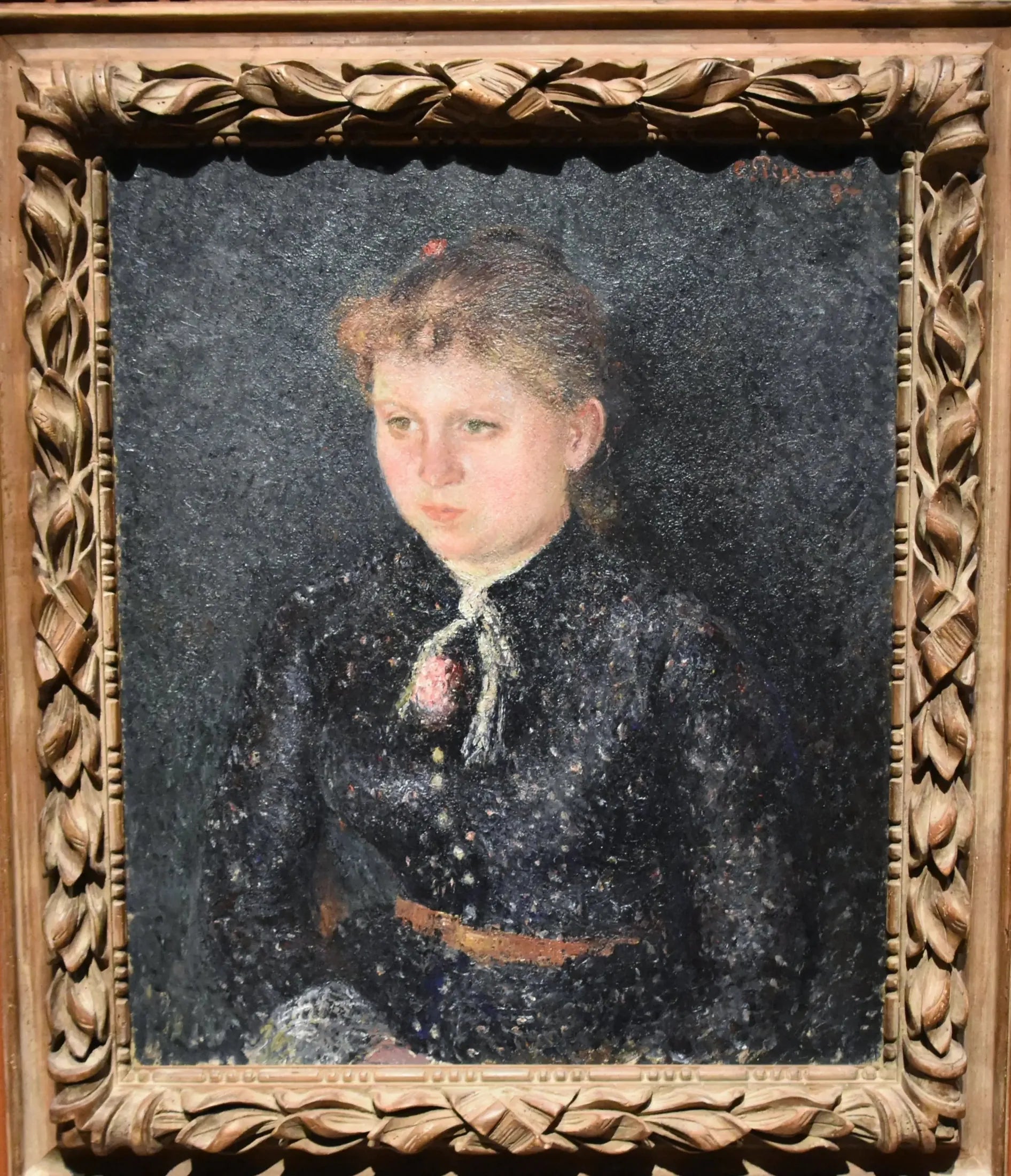 Portrait d'Eugénie Estruc, dite Nini - Camille Pissarro image 1 copie de tableau peinte à la main