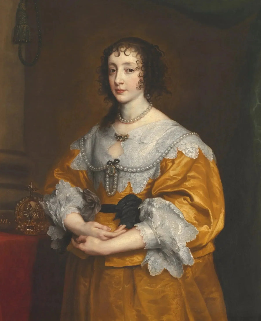 Porträtt av Henriette-Marie av Frankrike, drottning av England, Skottland och Irland - Antoine van Dyck