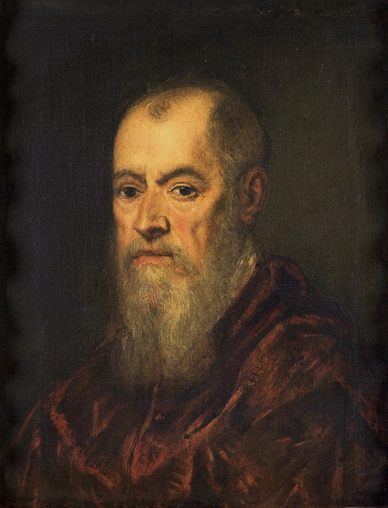 Porträtt av en man med en röd kappa - Jacopo Tintoretto