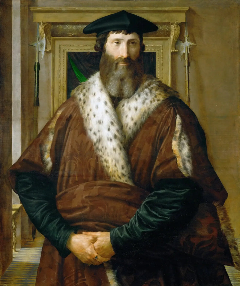 Porträtt av man (Condottiere Malatesta Baglioni?) - Parmigianino